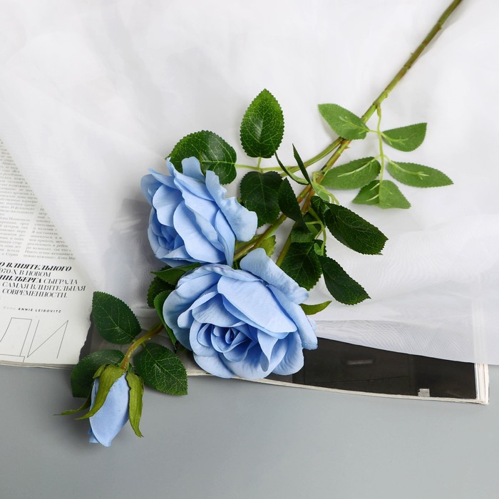 Цветы искусственные Роза плетистая d-10 см 67 см, голубой