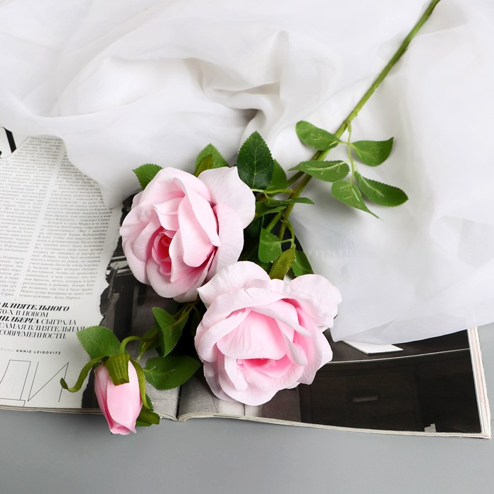 Цветы искусственные Роза плетистая d-10 см 67 см, розовый