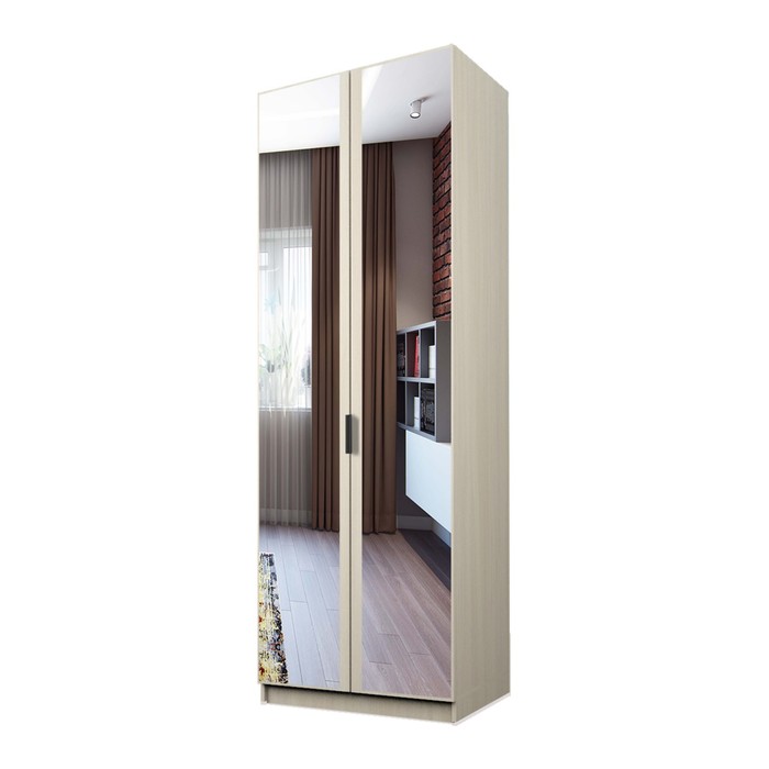 Шкаф 2-х дверный «Экон», 800×520×2300 мм, зеркало, штанга, цвет дуб молочный шкаф 2 х дверный экон 800×520×2300 мм 2 ящика зеркало штанга цвет дуб молочный