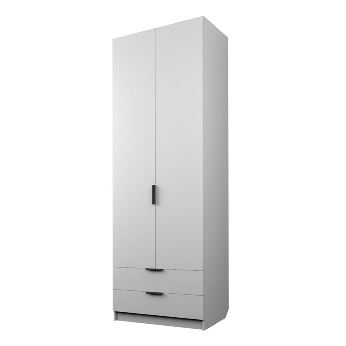 Шкаф 2-х дверный «Экон», 800×520×2300 мм, 2 ящика, штанга, цвет белый шкаф 2 х дверный экон 800×520×2300 мм 2 ящика штанга и полки цвет белый