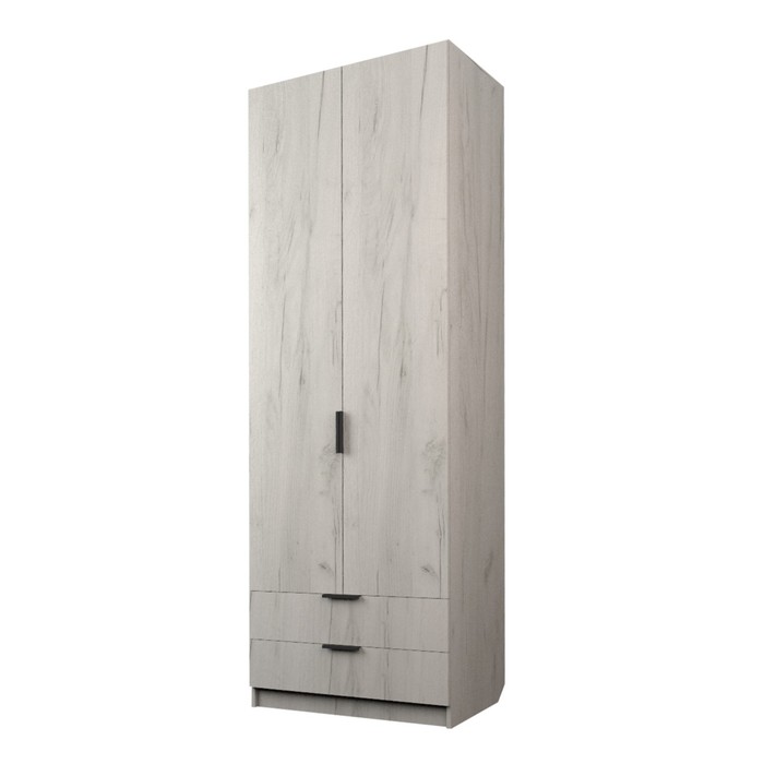 Шкаф 2-х дверный «Экон», 800×520×2300 мм, 2 ящика, штанга, цвет дуб крафт белый шкаф 2 х дверный экон 800×520×2300 мм 2 ящика штанга цвет белый