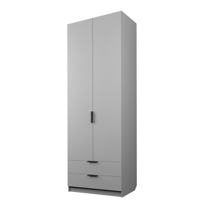 Шкаф 2-х дверный «Экон», 800×520×2300 мм, 2 ящика, штанга, цвет серый шагрень шкаф 2 х дверный экон 800×520×2300 мм 3 ящика зеркало штанга цвет серый шагрень