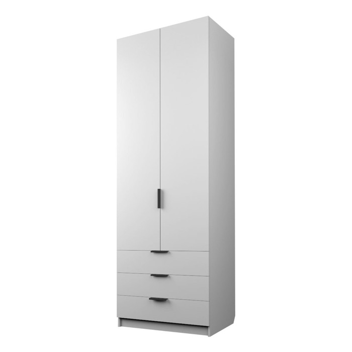 Шкаф 2-х дверный «Экон», 800×520×2300 мм, 3 ящика, штанга, цвет белый шкаф 2 х дверный экон 800×520×2300 мм 3 ящика штанга цвет серый шагрень