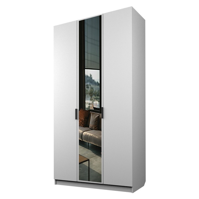 Шкаф 3-х дверный «Экон», 1200×520×2300 мм, 1 зеркало, цвет белый шкаф 3 х дверный экон 1200×520×2300 мм 1 зеркало цвет дуб крафт белый