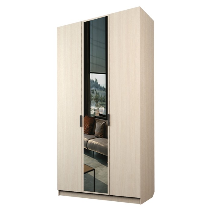 Шкаф 3-х дверный «Экон», 1200×520×2300 мм, 1 зеркало, цвет дуб молочный шкаф 3 х дверный экон 1200×520×2300 мм 1 зеркало цвет дуб крафт белый