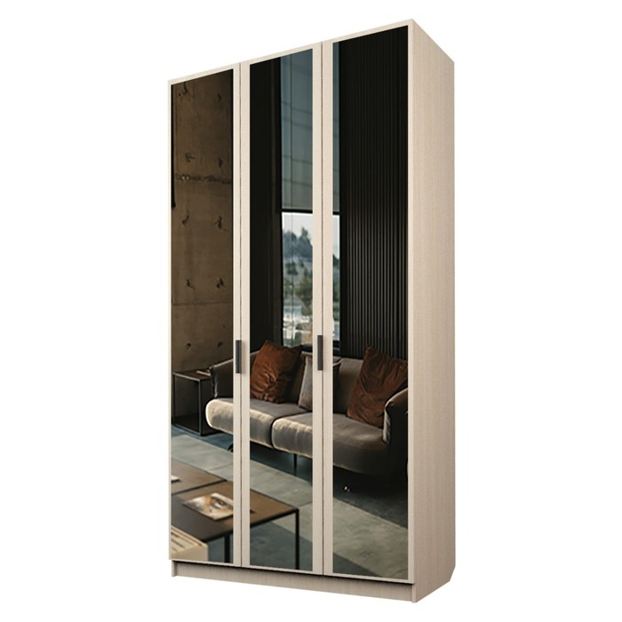Шкаф 3-х дверный «Экон», 1200×520×2300 мм, 3 зеркала, цвет дуб молочный шкаф 3 х дверный экон 1200×520×2300 мм 2 ящика 3 зеркала цвет дуб молочный
