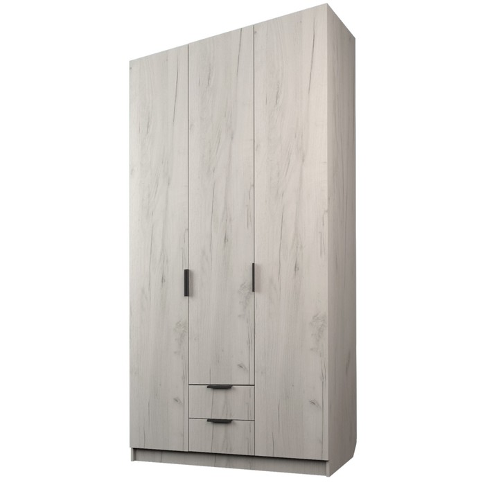 Шкаф 3-х дверный «Экон», 1200×520×2300 мм, 2 ящика, цвет дуб крафт белый 23706