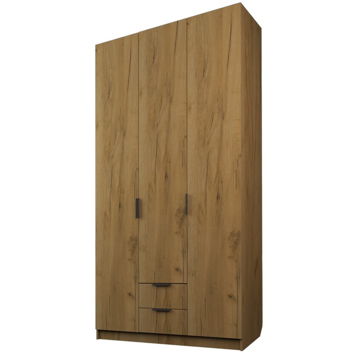 Шкаф 3-х дверный «Экон», 1200×520×2300 мм, 2 ящика, цвет дуб крафт золотой 23706