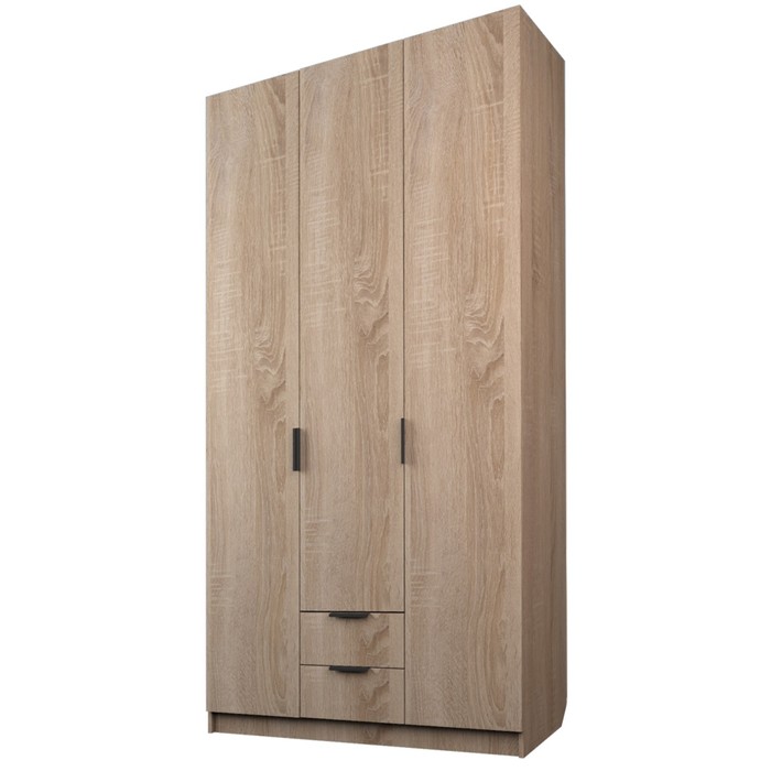 Шкаф 3-х дверный «Экон», 1200×520×2300 мм, 2 ящика, цвет дуб сонома шкаф валенсия 2 ящика 910 × 520 × 2090 мм цвет дуб сонома