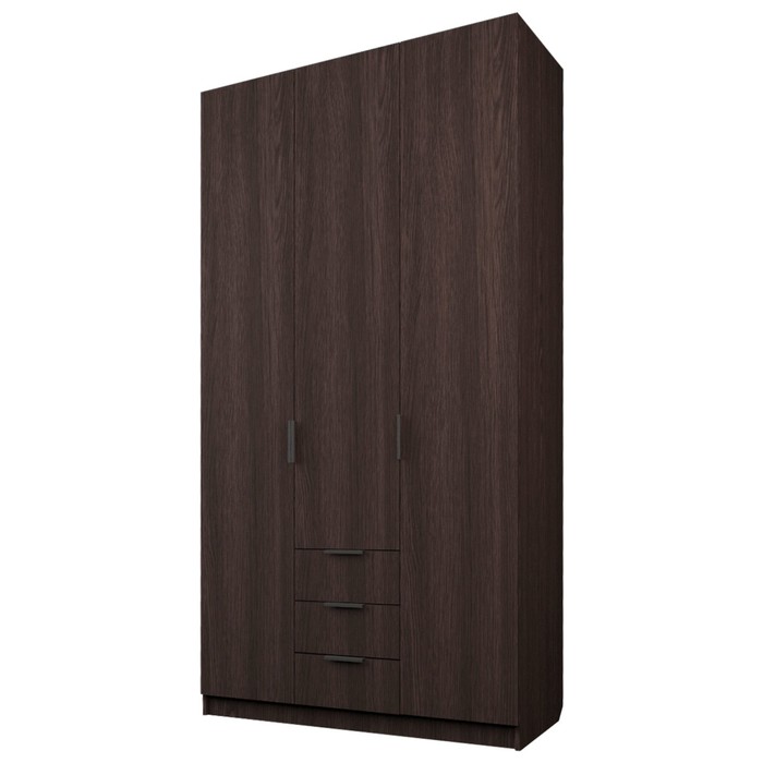 Шкаф 3-х дверный «Экон», 1200×520×2300 мм, 3 ящика, цвет венге