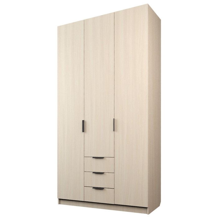 Шкаф 3-х дверный «Экон», 1200×520×2300 мм, 3 ящика, цвет дуб молочный шкаф 3 х дверный экон 1200×520×2300 мм 3 ящика цвет дуб крафт белый