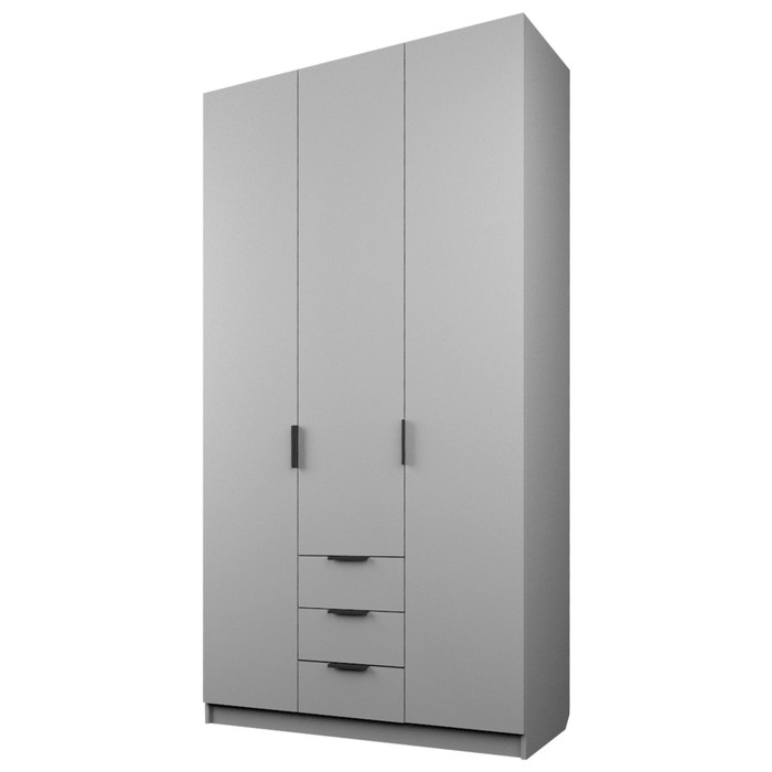 Шкаф 3-х дверный «Экон», 1200×520×2300 мм, 3 ящика, цвет серый шагрень шкаф 3 х дверный экон 1200×520×2300 мм 2 ящика 1 зеркало цвет серый шагрень