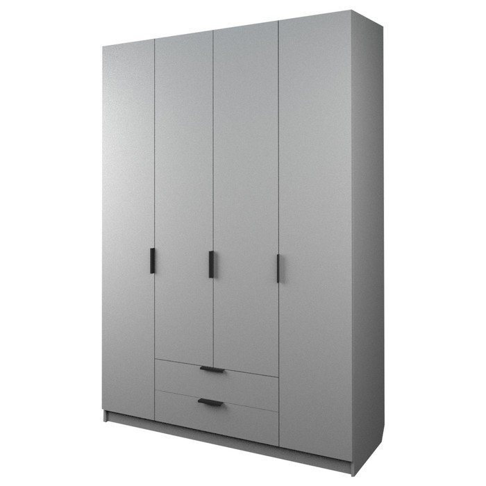 Шкаф 4-х дверный «Экон», 1600×520×2300 мм, 2 ящика, цвет серый шагрень шкаф 4 х дверный экон 1600×520×2300 мм 3 ящика 2 зеркала цвет серый шагрень