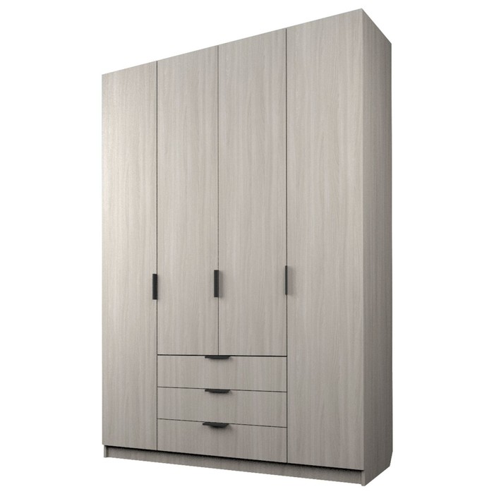 Шкаф 4-х дверный «Экон», 1600×520×2300 мм, 3 ящика, цвет ясень шимо светлый шкаф 4 х дверный экон 1600×520×2300 мм 3 ящика цвет белый