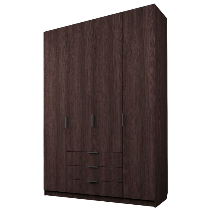 Шкаф 4-х дверный «Экон», 1600×520×2300 мм, 3 ящика, цвет венге шкаф 4 х дверный экон 1600×520×2300 мм 3 ящика 4 зеркала цвет венге