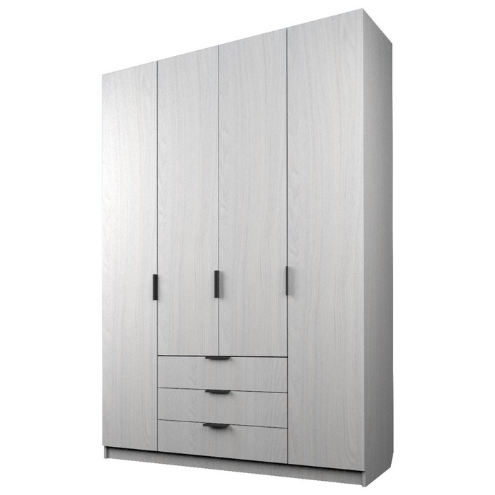 Шкаф 4-х дверный «Экон», 1600×520×2300 мм, 3 ящика, цвет ясень анкор светлый шкаф 4 х дверный экон 1600×520×2300 мм 3 ящика цвет белый