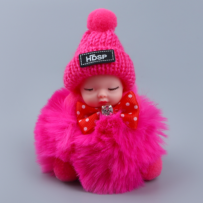 Мягкая игрушка «Кукла» в шапочке, на брелоке, 11 см, цвет МИКС кукла мила в шапочке на подвесе цвет микс