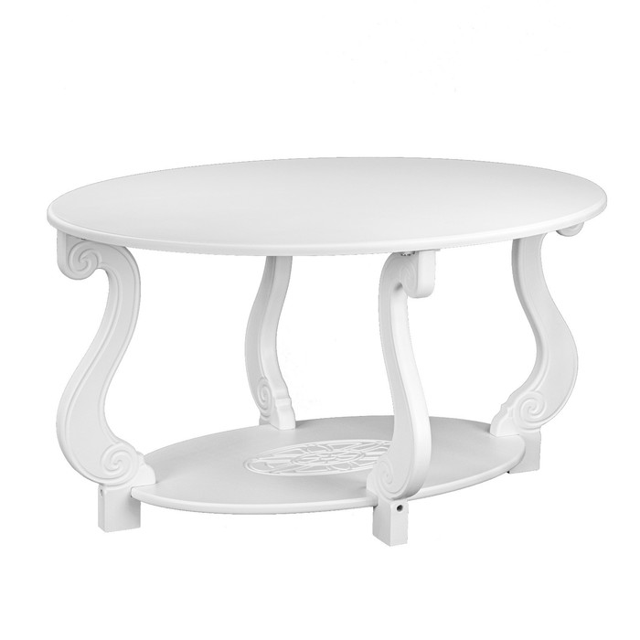 Стол журнальный Овация (М) ЛАЙТ, 900x610x490, белый стол журнальный мебелик овация м на колесах венге серебро
