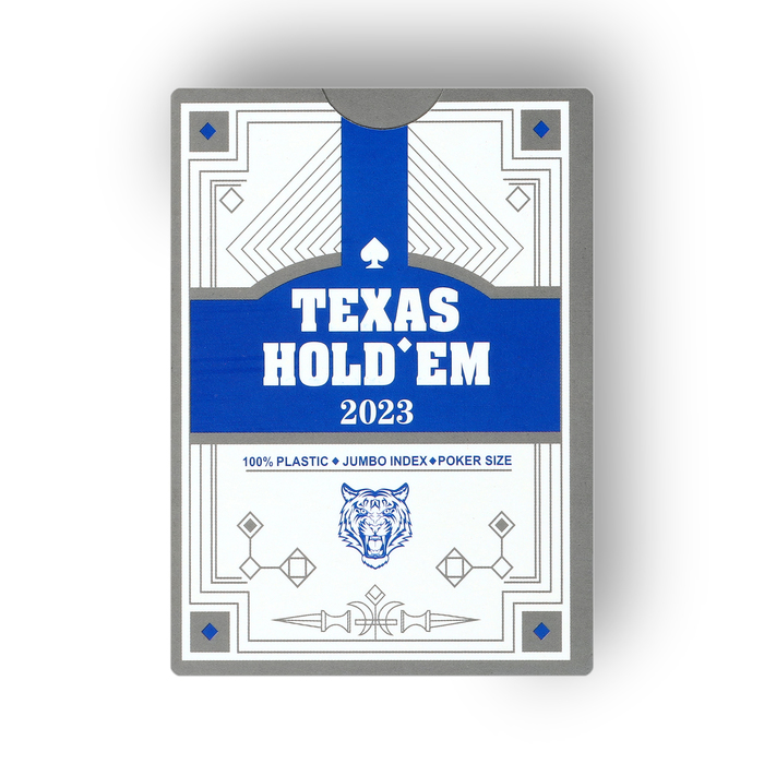 фото Карты игральные пластиковые "texas hold`em", 30 мкм, 8.8 х 6.3 см, синяя рубашка
