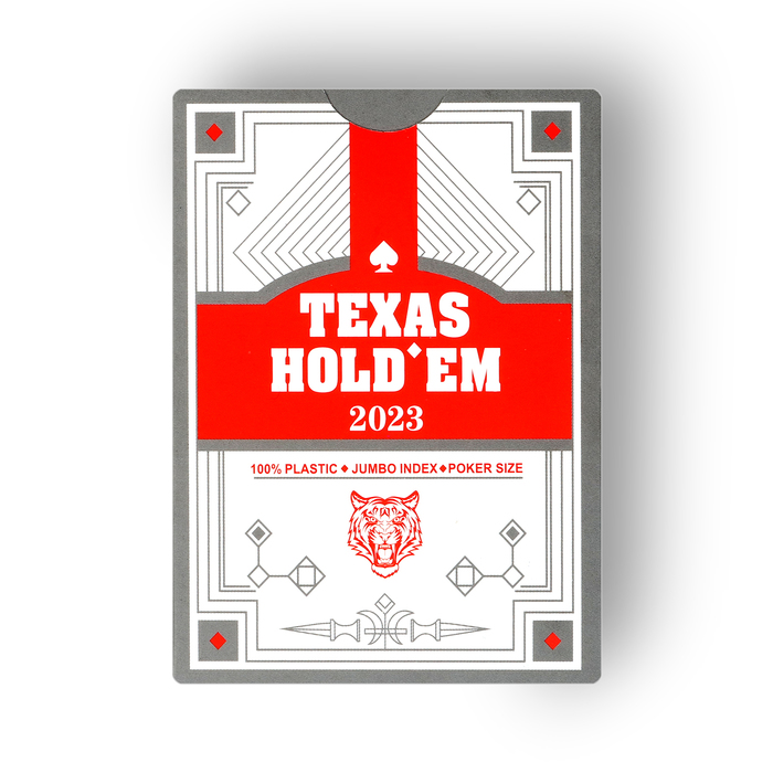 фото Карты игральные пластиковые "texas hold`em", 30 мкм, 8.8 х 6.3 см, красная рубашка