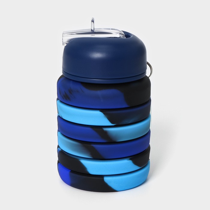 фото Бутылка складная, 500 мл, 7×21 см, цвет синий