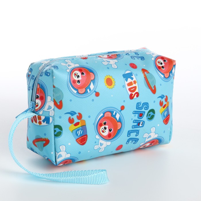 

Косметичка на молнии, цвет голубой