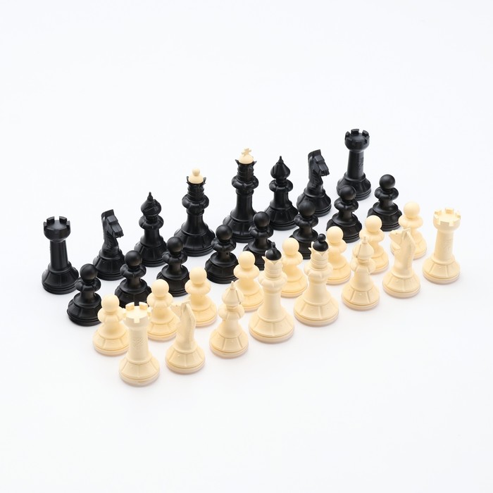 фото Шахматные фигуры обиходные, король h=7 см, пешка-4 см, пластик