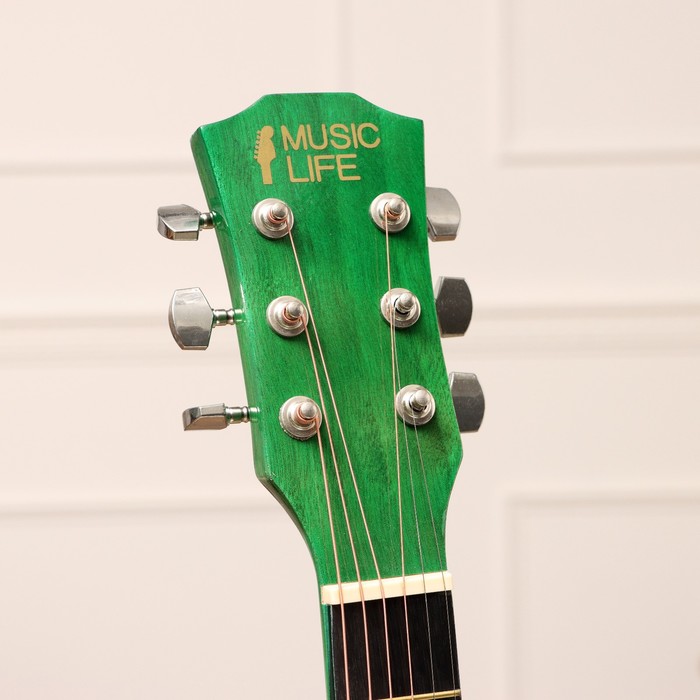 фото Акустическая гитара music life qd-h38q-hw, зелёная