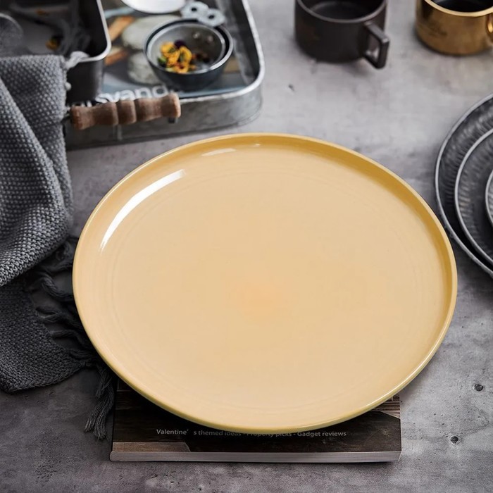 Набор тарелок Arya Home Stoneware, d=27 см, 4 шт, цвет жёлтый