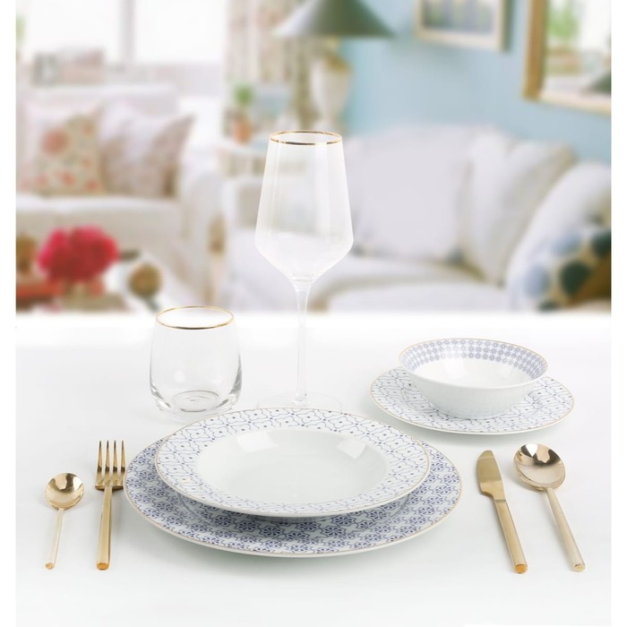 Набор посуды Arya Home Elegant Aqua, 24 предмета, цвет белый