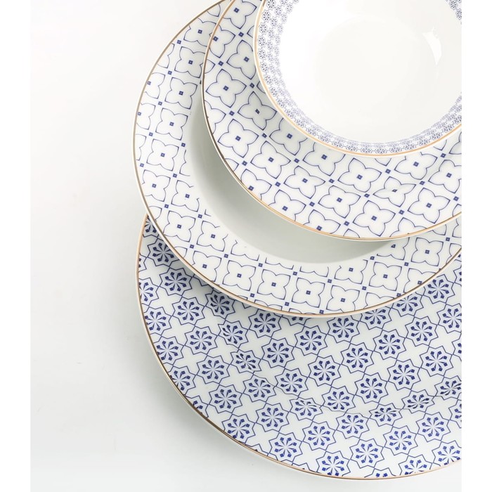 фото Набор посуды arya home elegant aqua, 24 предмета, цвет белый