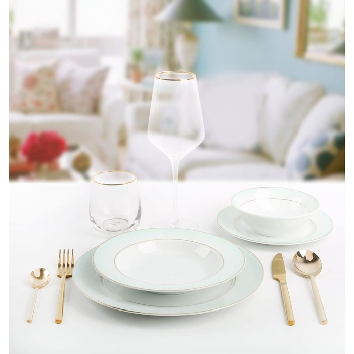 Набор посуды Arya Home Elegant Jade, 24 предмета, цвет белый цена и фото