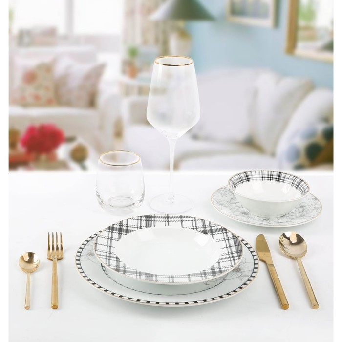 Набор посуды Arya Home Elegant Mandala, 24 предмета, цвет белый набор столовой посуды arya home elegant orlena фарфор белый 24 шт