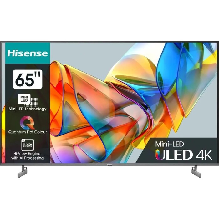 Телевизор Hisense 65U6KQ, 65, 3840x2160, DVB-T2/C/S2, HDMI 3, USB 2, Smart TV, чёрный телевизор 60 65 hisense 65u6kq