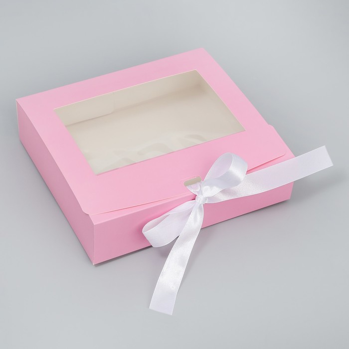 Коробка-фоторамка подарочная складная, упаковка, «Розовая вата», 20 х 18 х 5 см