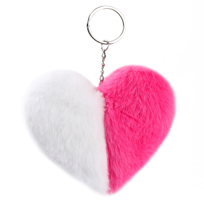 Мягкая игрушка «Сердечко» половинки, на брелоке, 10 см, цвет бело-розовый мягкая игрушка сердечко