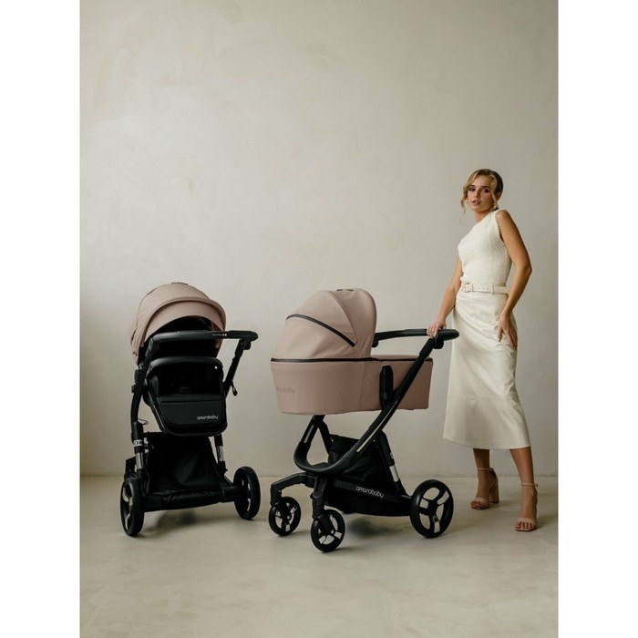 Коляска 2 в 1 Amarobaby Tutum, цвет бежевый коляска 2 в 1 amarobaby tutum с автоматическим тормозом цвет серый