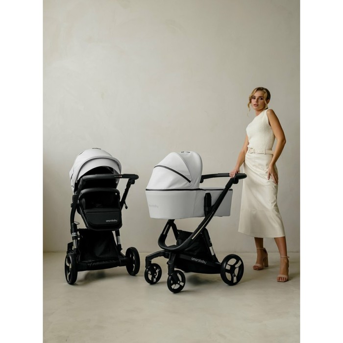 Коляска 2 в 1 Amarobaby Tutum, цвет белый коляска 2 в 1 amarobaby tutum цвет бежевый