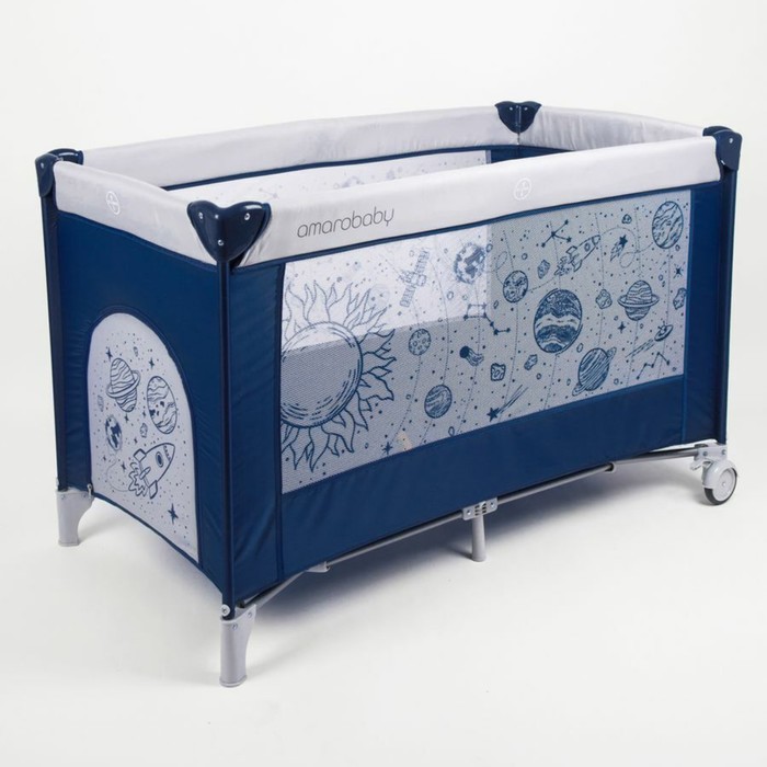 Манеж-кровать AmaroBaby Multiform Space, прямоугольный, цвет синий