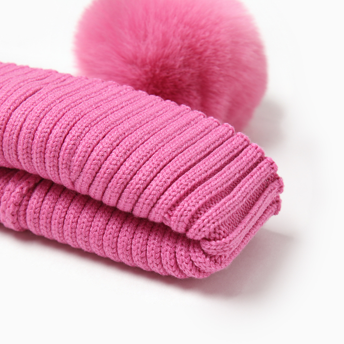 Комплект шапка и перчатки KAFTAN р.52-54 розовый