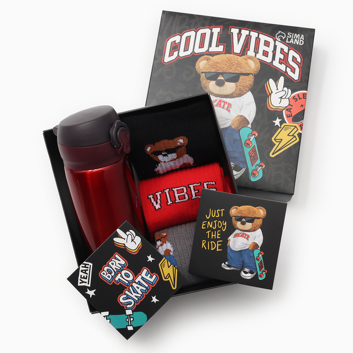 

Подарочный набор термос и носки 3 пары KAFTAN "Cool vibes", р. 36-37 (22-24 см)