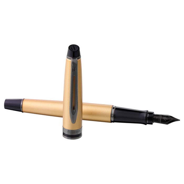 цена Ручка перьевая Waterman Expert Gold RT, 0.8мм, синяя, подар/уп 2119257