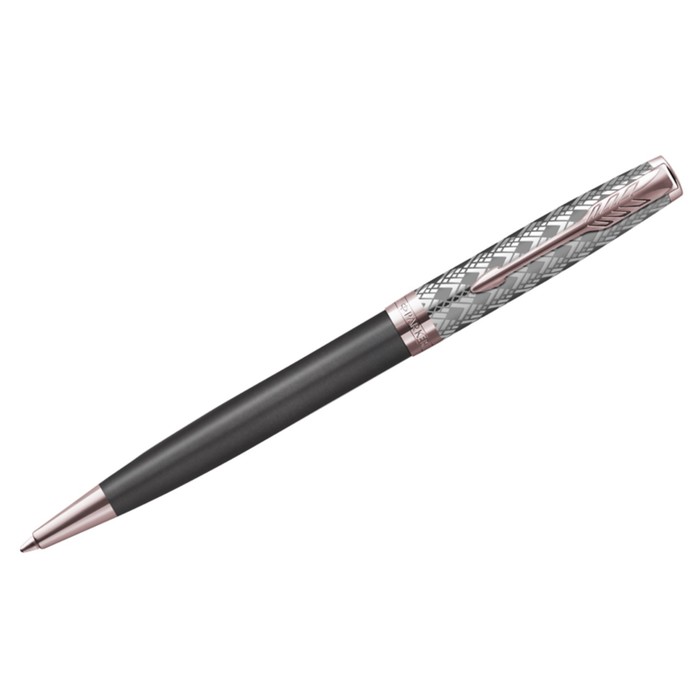 Ручка шариковая Parker Sonnet Premium Metal&Grey PGT, 1,0мм, черн, подар/уп 2119791
