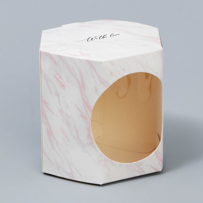 Коробка бонбоньерка, упаковка подарочная, «Мрамор», 8 х 7.5 х 6 см
