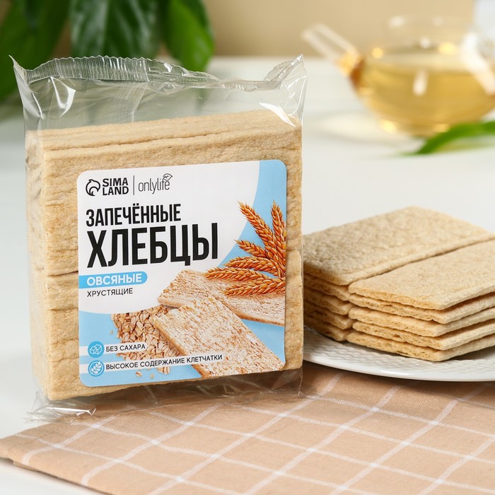 Хлебцы запечённые овсяные, БЕЗ САХАРА, 60 г. цена и фото
