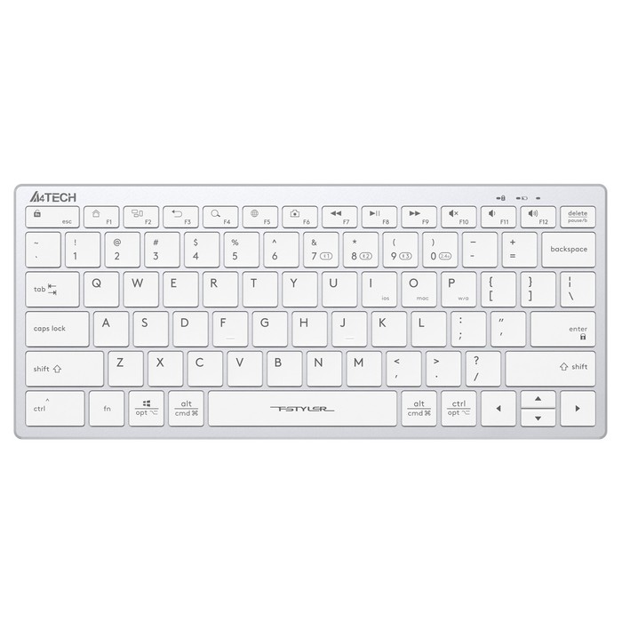 цена Клавиатура A4Tech Fstyler FBX51C белый USB беспроводная BT/Radio slim Multimedia (FBX51C WH 103388