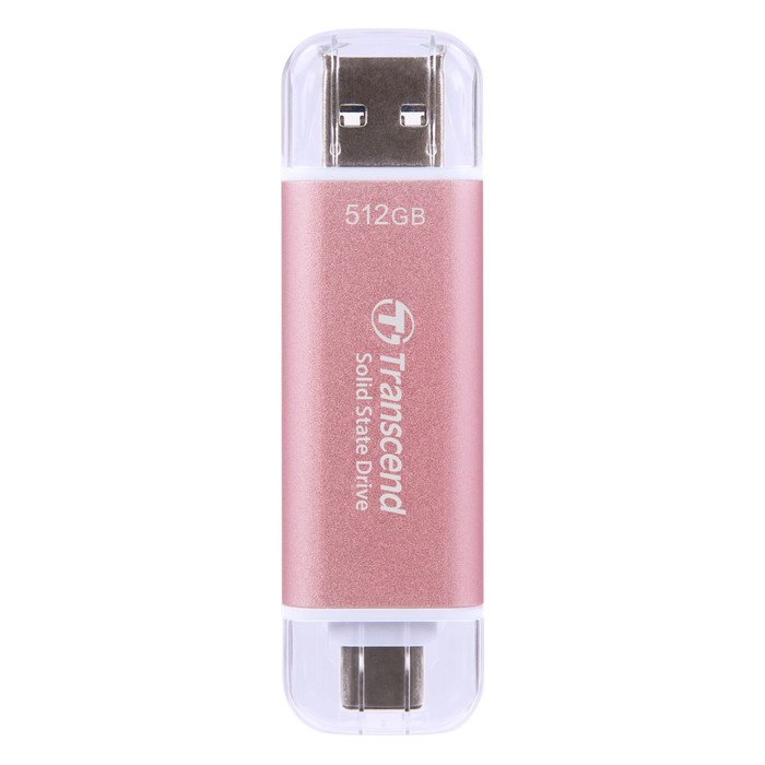 

Накопитель SSD Transcend USB-C 512GB TS512GESD310P розовый USB-A