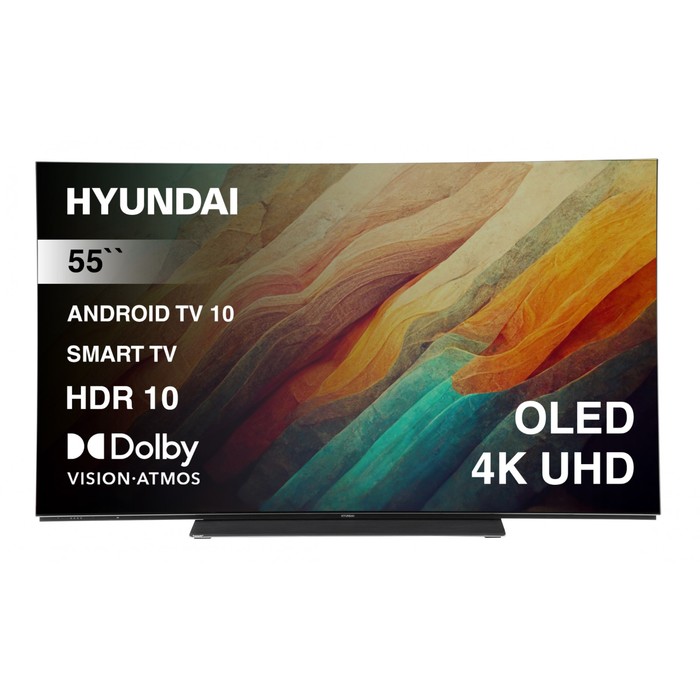 Телевизор OLED Hyundai 55 H-LED55OBU7700 Android TV Frameless черный/черный 4K Ultra HD 12 103393 телевизор led hyundai 55 h led55bu7006 android tv frameless metal черный 4k ultra hd 60hz 1029539