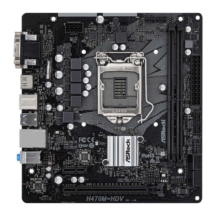 

Материнская плата Asrock H470M-HDV Soc-1200 Intel H470 2xDDR4 mATX AC`97 8ch(7.1) GbLAN+VGA 103395
