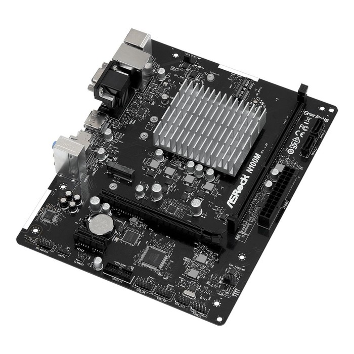 фото Материнская плата asrock n100m 1xddr4 matx ac`97 6ch(5.1) gblan+vga+hdmi+dp